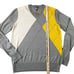 J Lindeberg Mens V Neck Sweater Size XL Gray Yellow Argyle 100% Wool Knit Golf