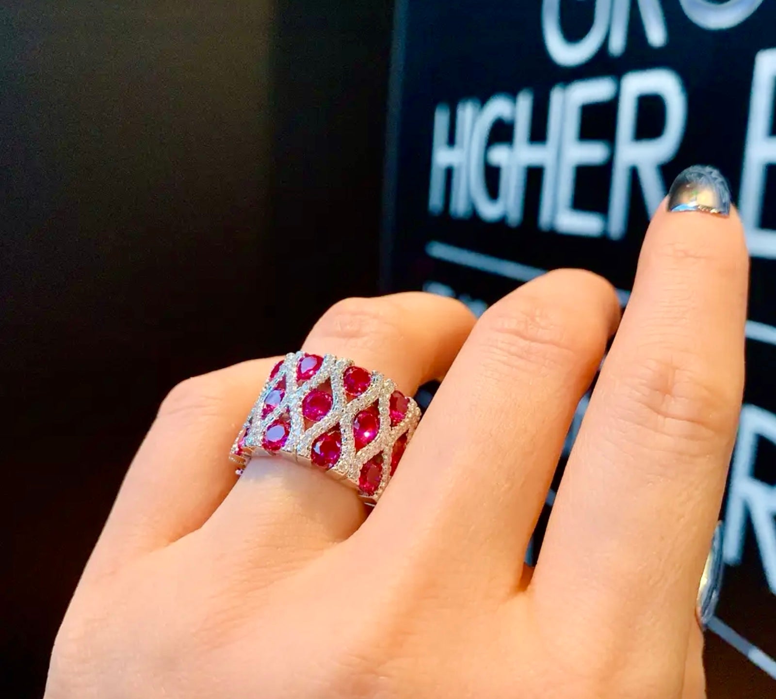 Women’s Ring Sterling Silver Rubi stone