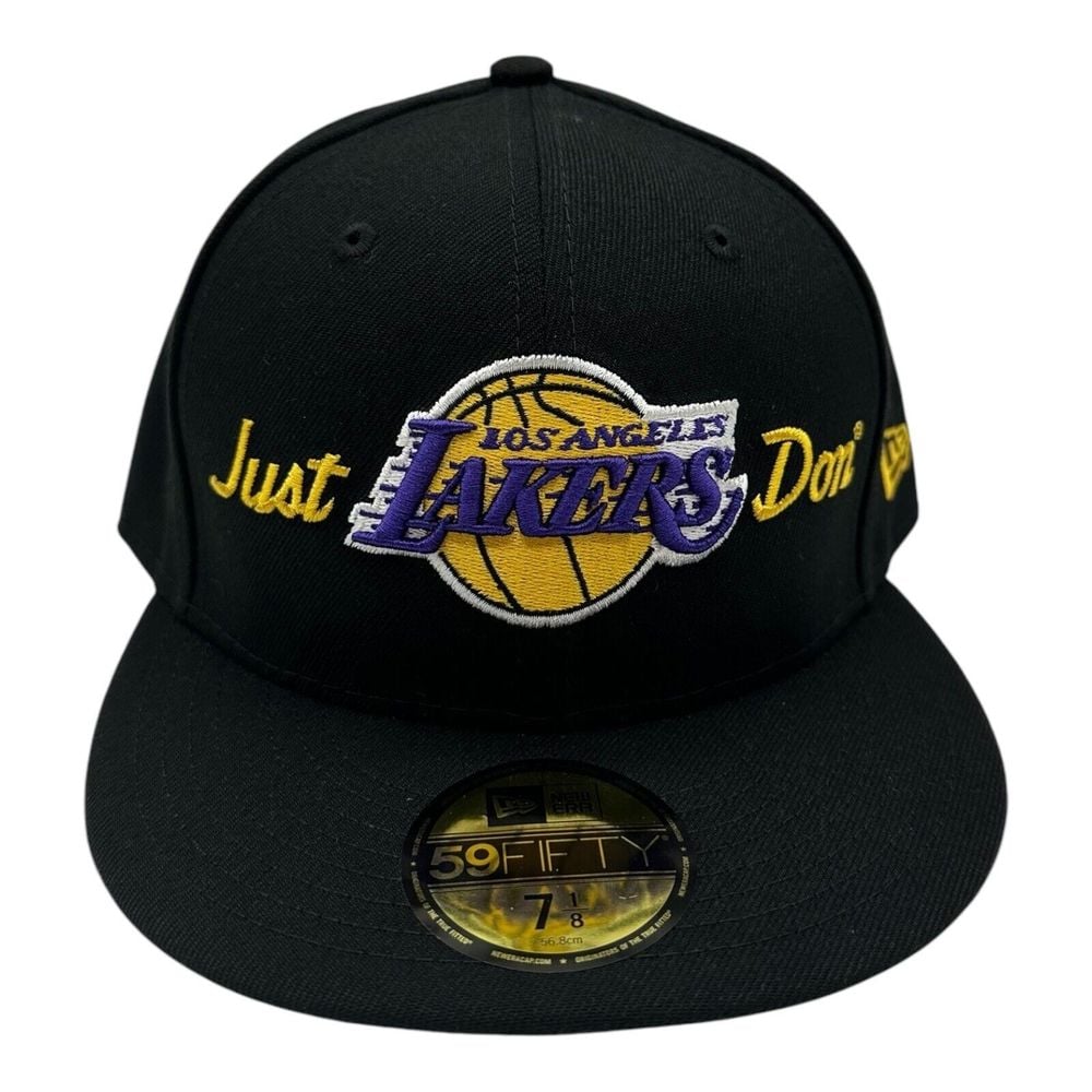 New Era X Just Don Los Angeles Lakers Hat Cap Sz 7 1/8 Black 59Fifty Fitted NBA