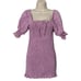 Faithful The Brand Annibelis Linen Puff Sleeve Smocked Mini Dress Pink Purple 6