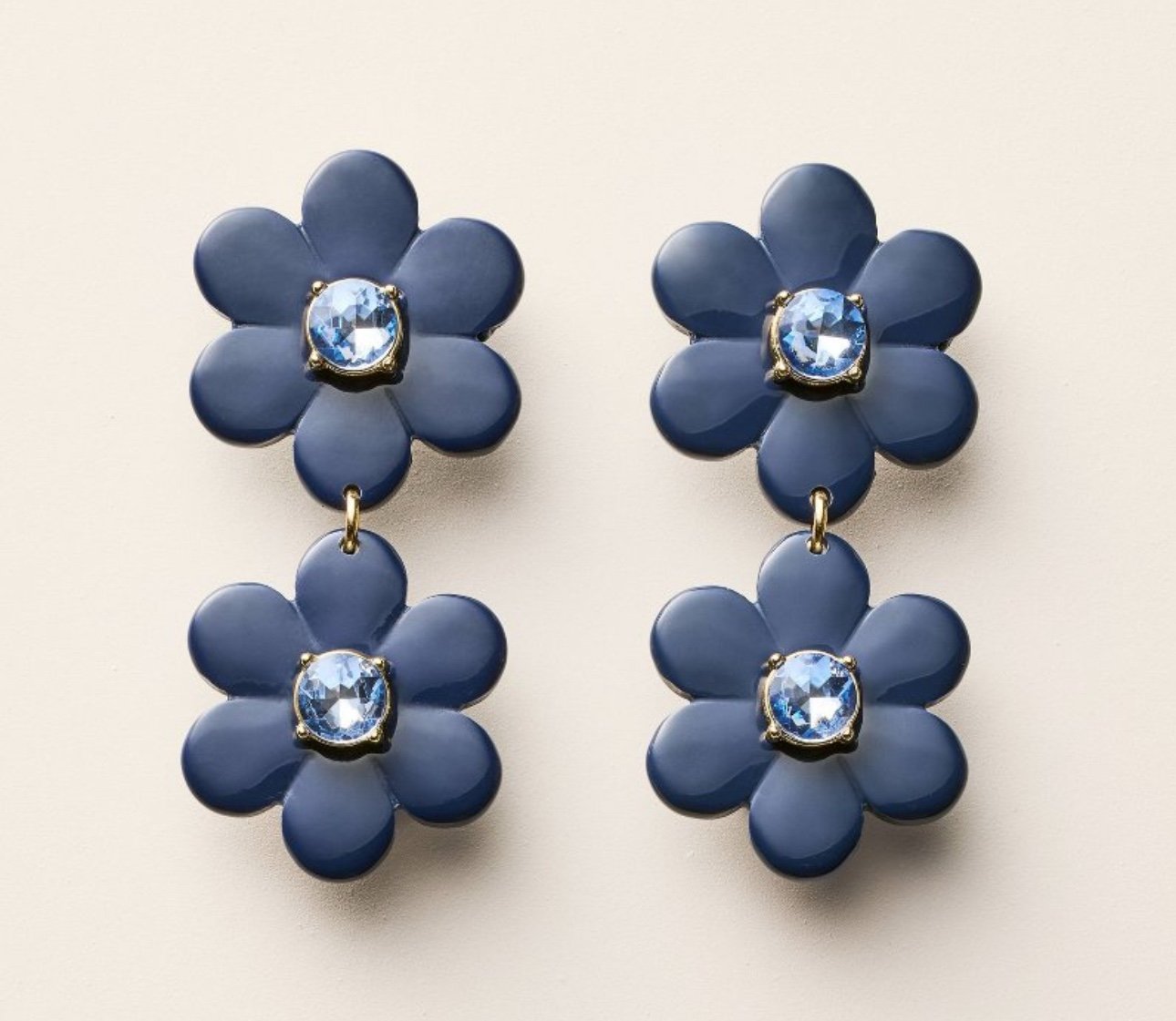 Kate Spade x Target Navy Floral Linear Earrings