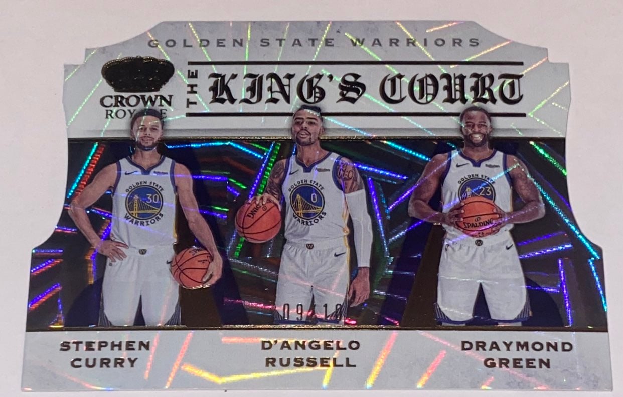 2019-20 Panini Crown Royale Knight's Court Gold Stephen Curry Green Russell /10