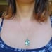 Vintage Stunning Abalone Shell Oval Necklace