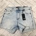 Kut from the kloth high rise gidget denim shorts size 2 nwt light wash raw hem
