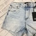 Kut from the kloth high rise gidget denim shorts size 2 nwt light wash raw hem