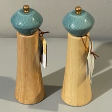 Ayesha Curry Lot Of 2 Pantryware Parawood Spice Grinder Twilight Teal