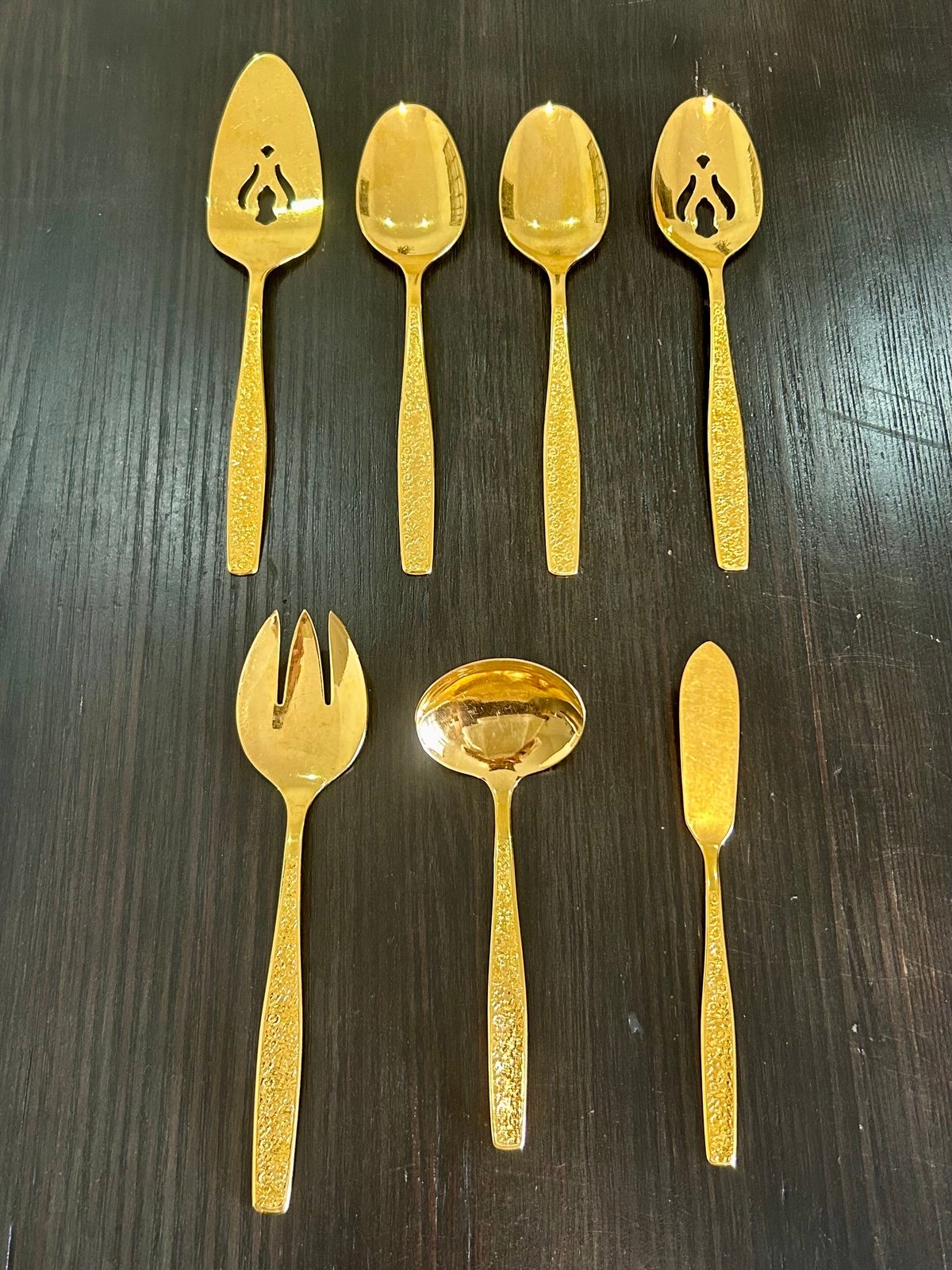 Rogers Cutlery GOLDEN Spring Garden Serving Set Of 7