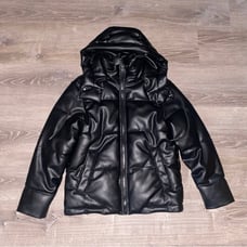 Zara Faux Leather Puffer Jacket