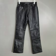 Vintage Y2K Gap Leather Pants Womens 0 Bootcut Black Going Out Mob Wife Glam