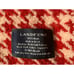Lands End Red Cream Houndstooth Wool Twin Blanket USA Made 69 x 100 Stitched Ed