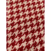 Lands End Red Cream Houndstooth Wool Twin Blanket USA Made 69 x 100 Stitched Ed