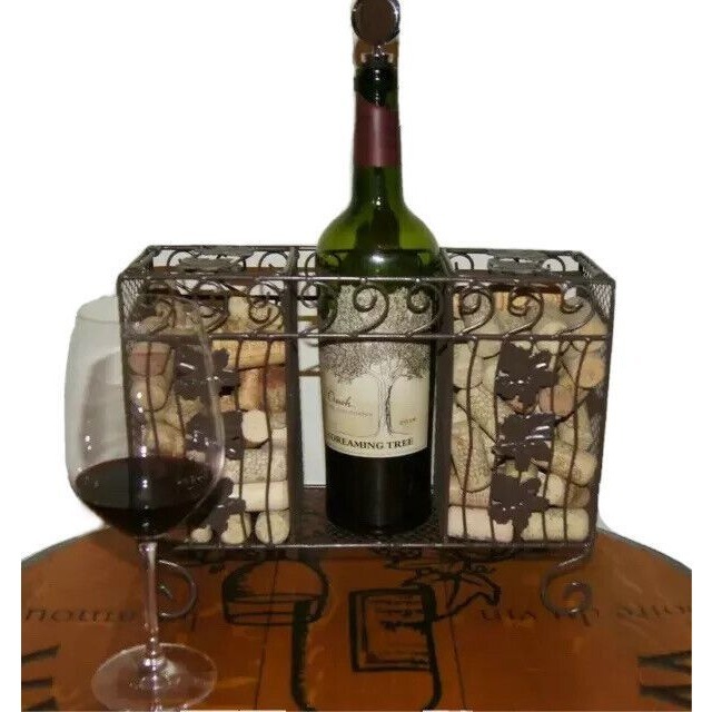 Lot of 10, Wine Bottle Cork Cages, Painted Metal, Displays Wine Glass or Bottle