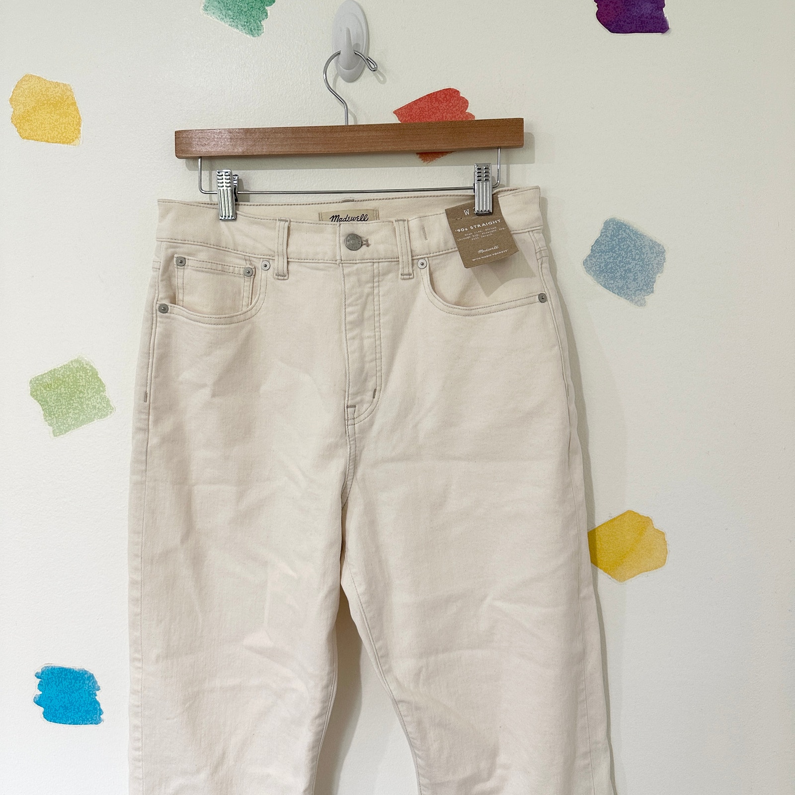 29 Madewell Cream Off White 90s Straight Leg Jeans NWT