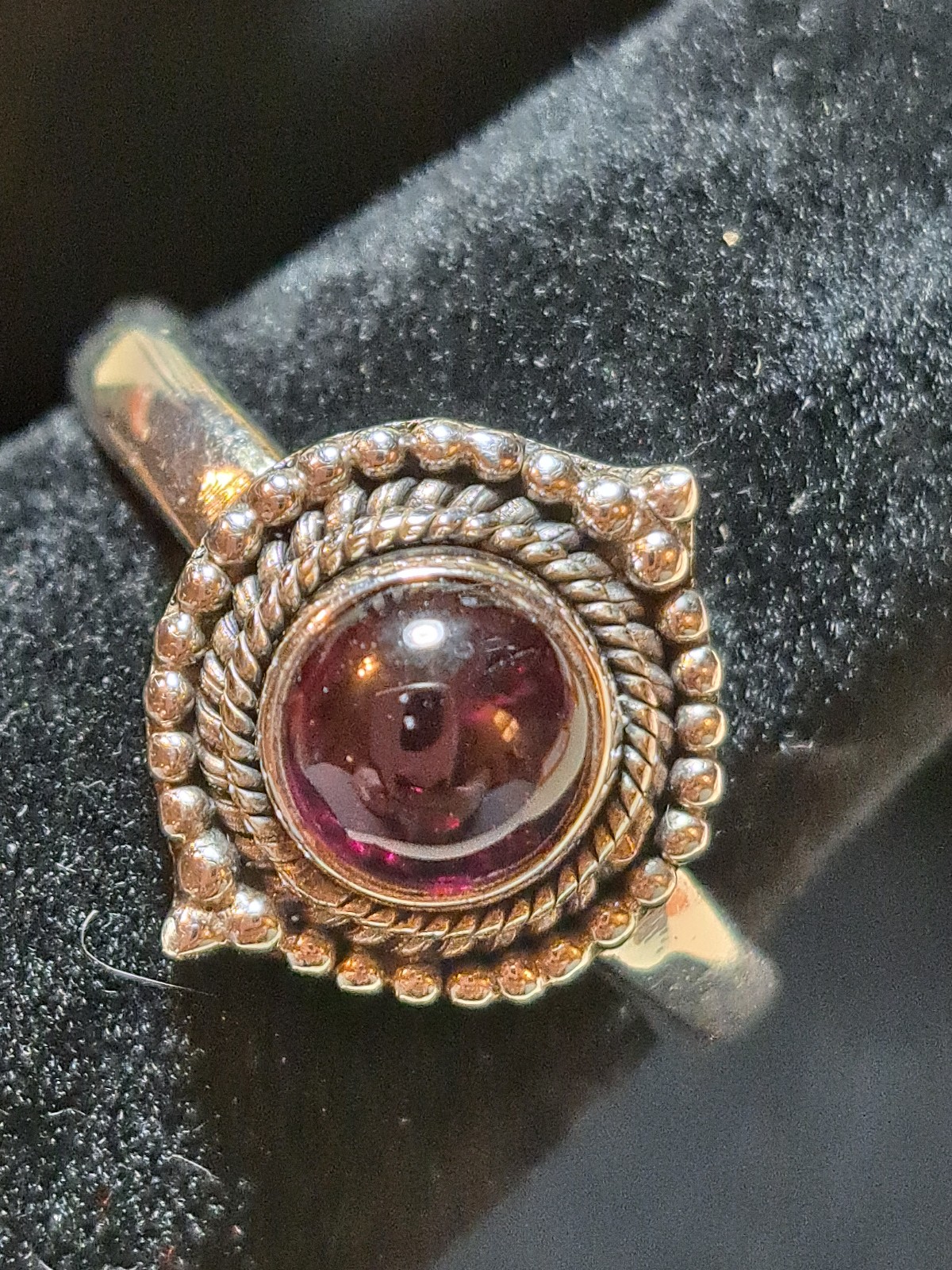 Sterling garnet ring