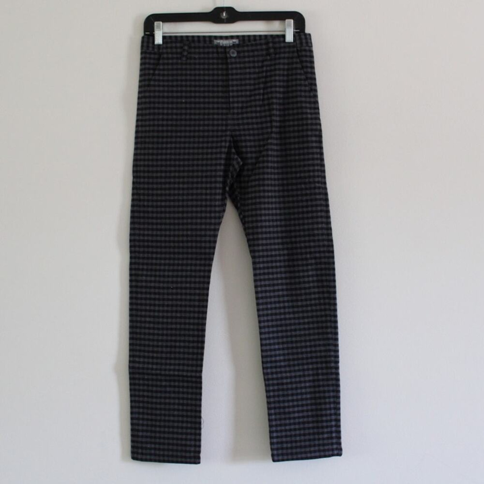 NWT Bonpoint Boys Felix Checkered Gray Plaid Cotton Straight Leg Pants 14