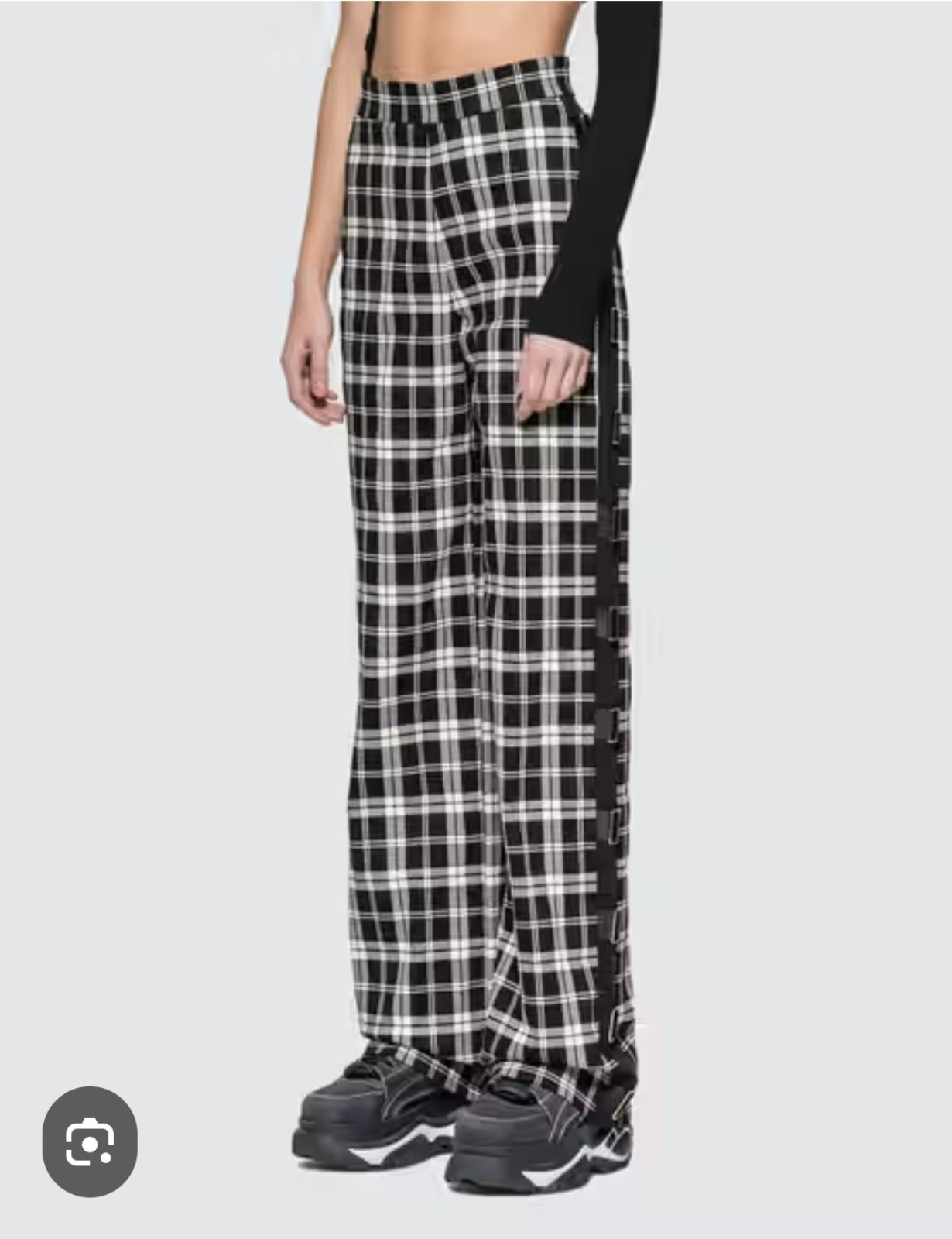I.AM.GIA Heist Pants Black And White Plaid Buckles High Waist Sz Small Euc