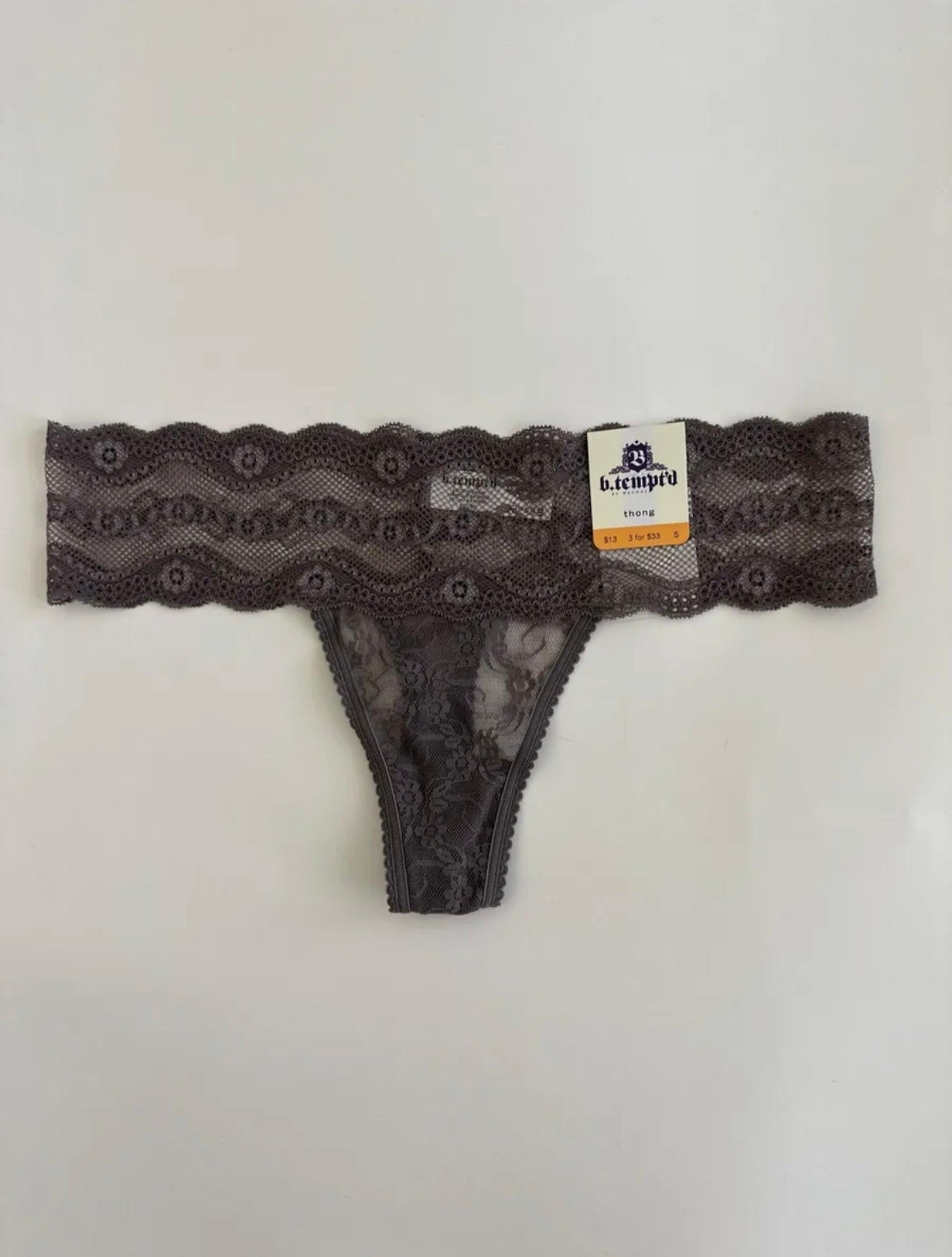 b.tempt'd Lace Kiss Thong Panty Size S