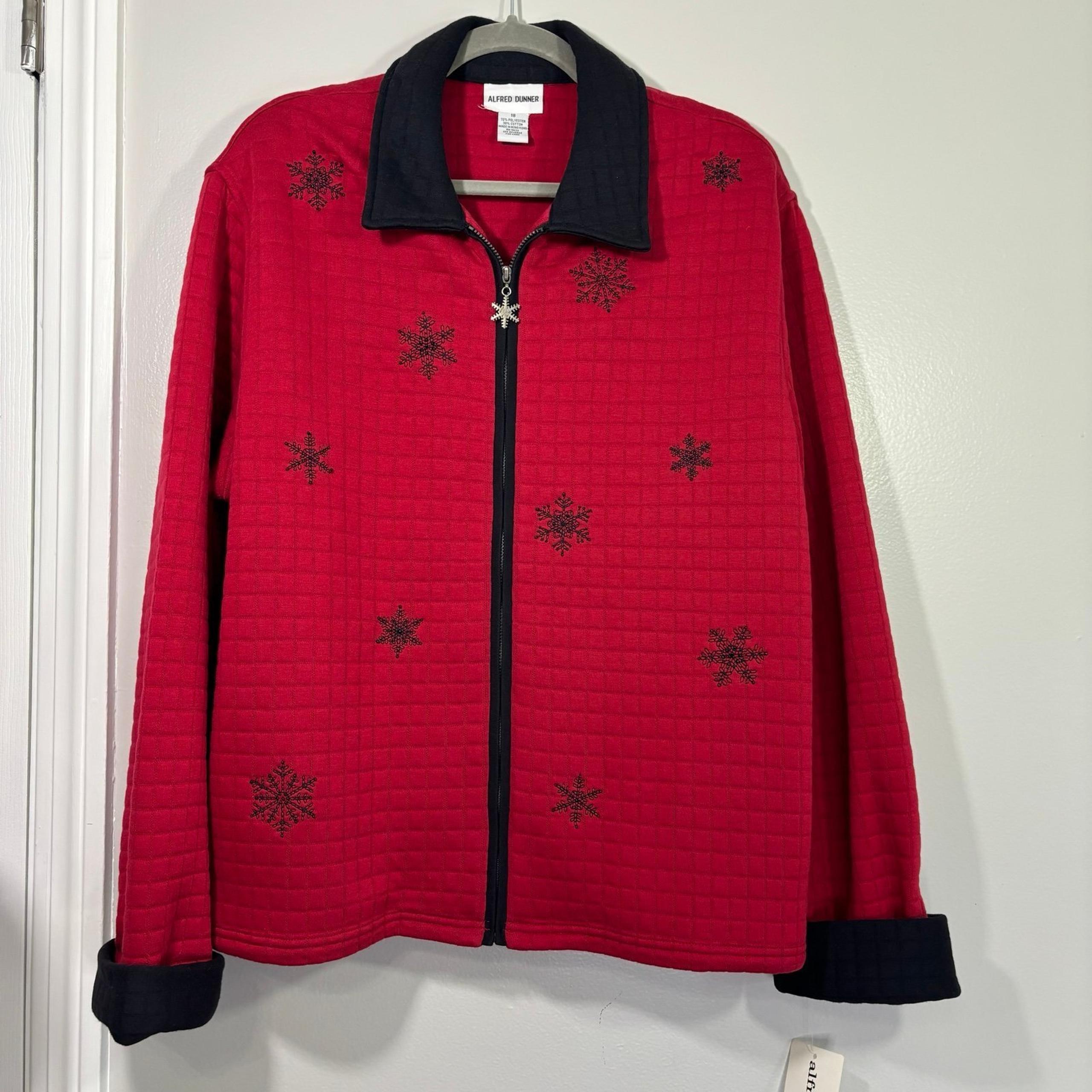 Alfred dunner embroidered snowflake quilted jacket size 18 NWT