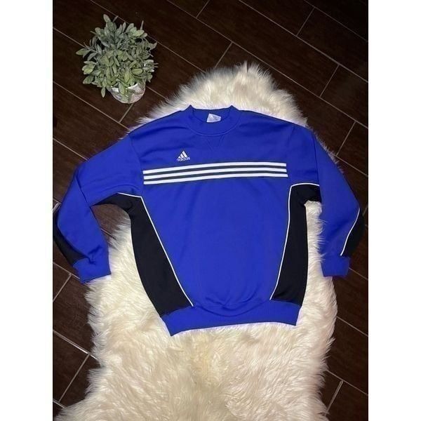 Adidas 3 stripes Purple sweatshirt sz small