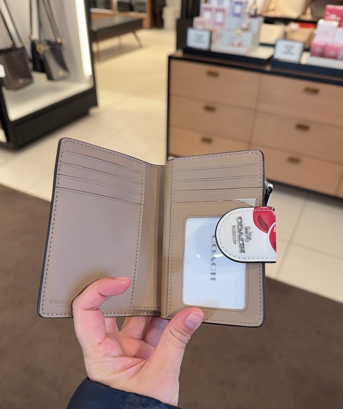 Coach Medium Corner Zip Wallet With Cherry Print CZ762 NWT