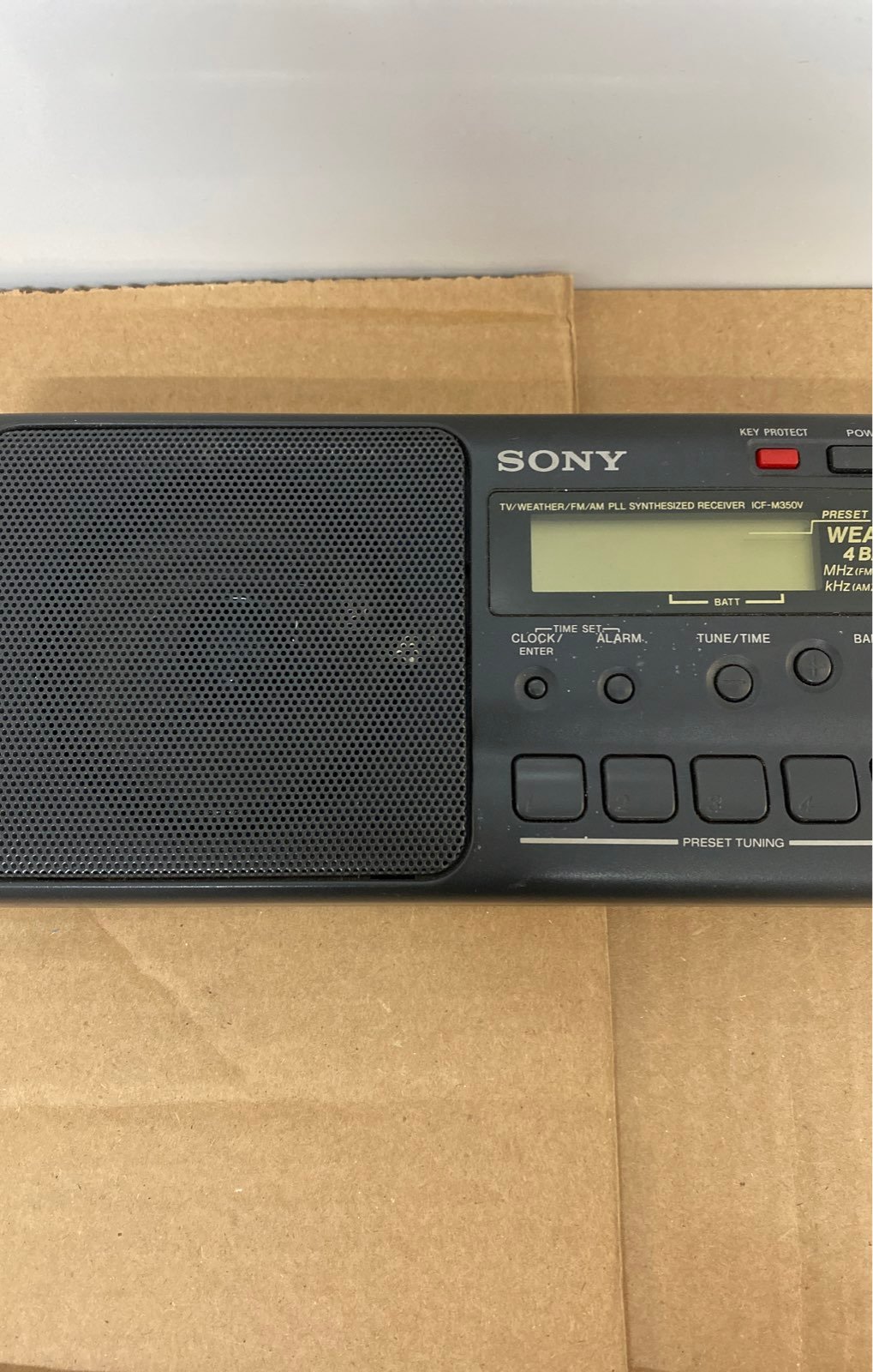 Sony ICF-M350V 4 Band Portable Radio TV Weather AM/FM Tested Works Alarm Clock