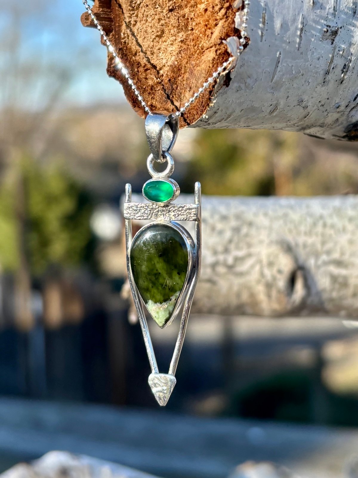 Chrome Chalcedony & Onyx Necklace