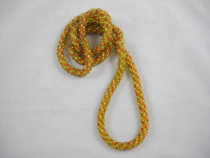 VTG Crochet Necklace Glass Seed Beads Multi-Color Opera Length