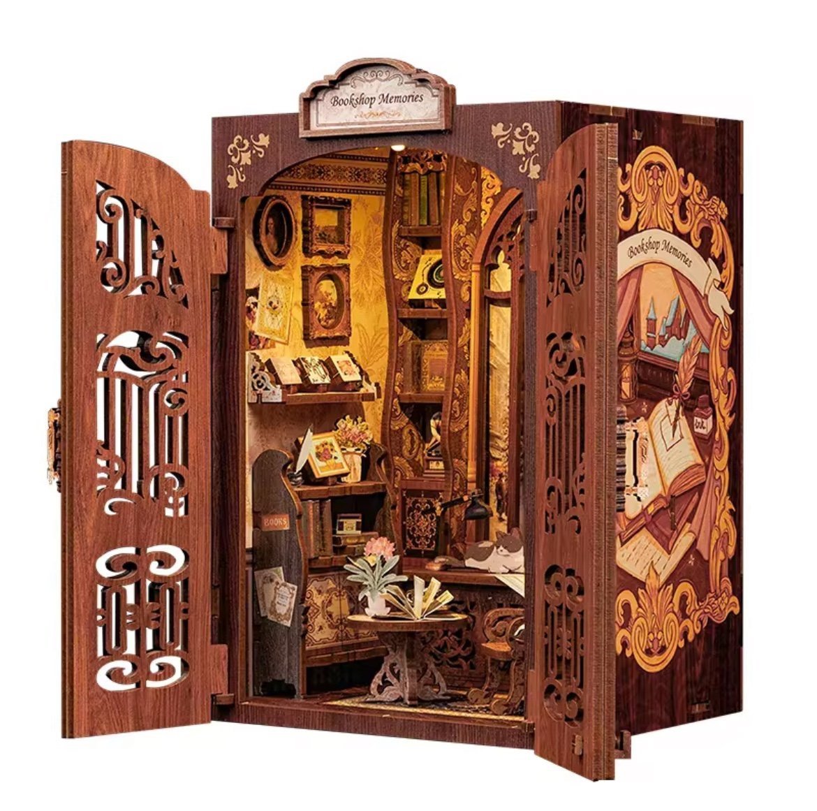 BookShop Memories Book Nook-Miniature Activity Adult Puzzle 127pcs-2hrs Assembly