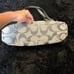 Coach logo print gray silver shoulder bag purse