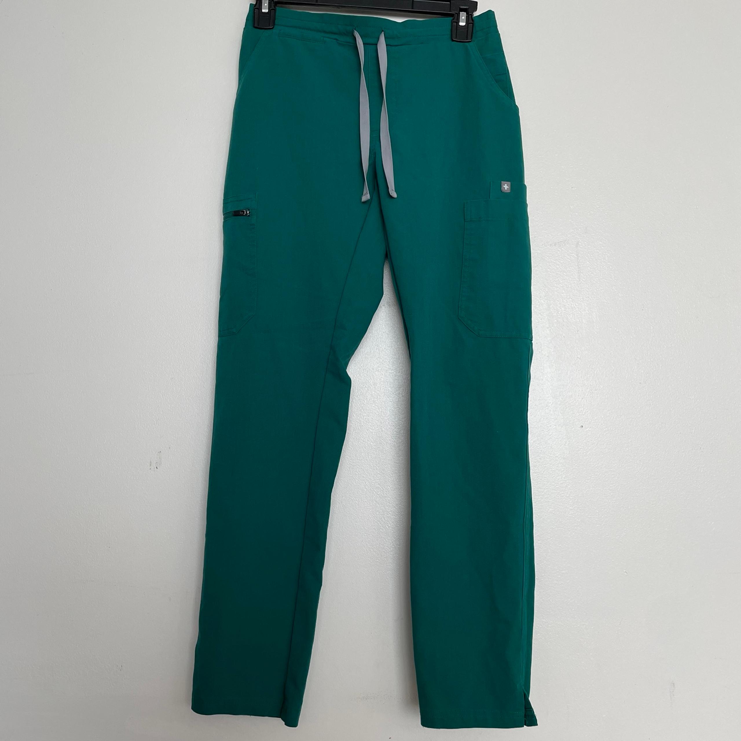 Women’s FIGS Yola Skinny Scrub Pants Hunter Green 1224 Size XS