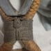 Hemp and wood pulley. Tateno seisakusho. With serial number steel dye
