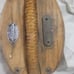 Hemp and wood pulley. Tateno seisakusho. With serial number steel dye