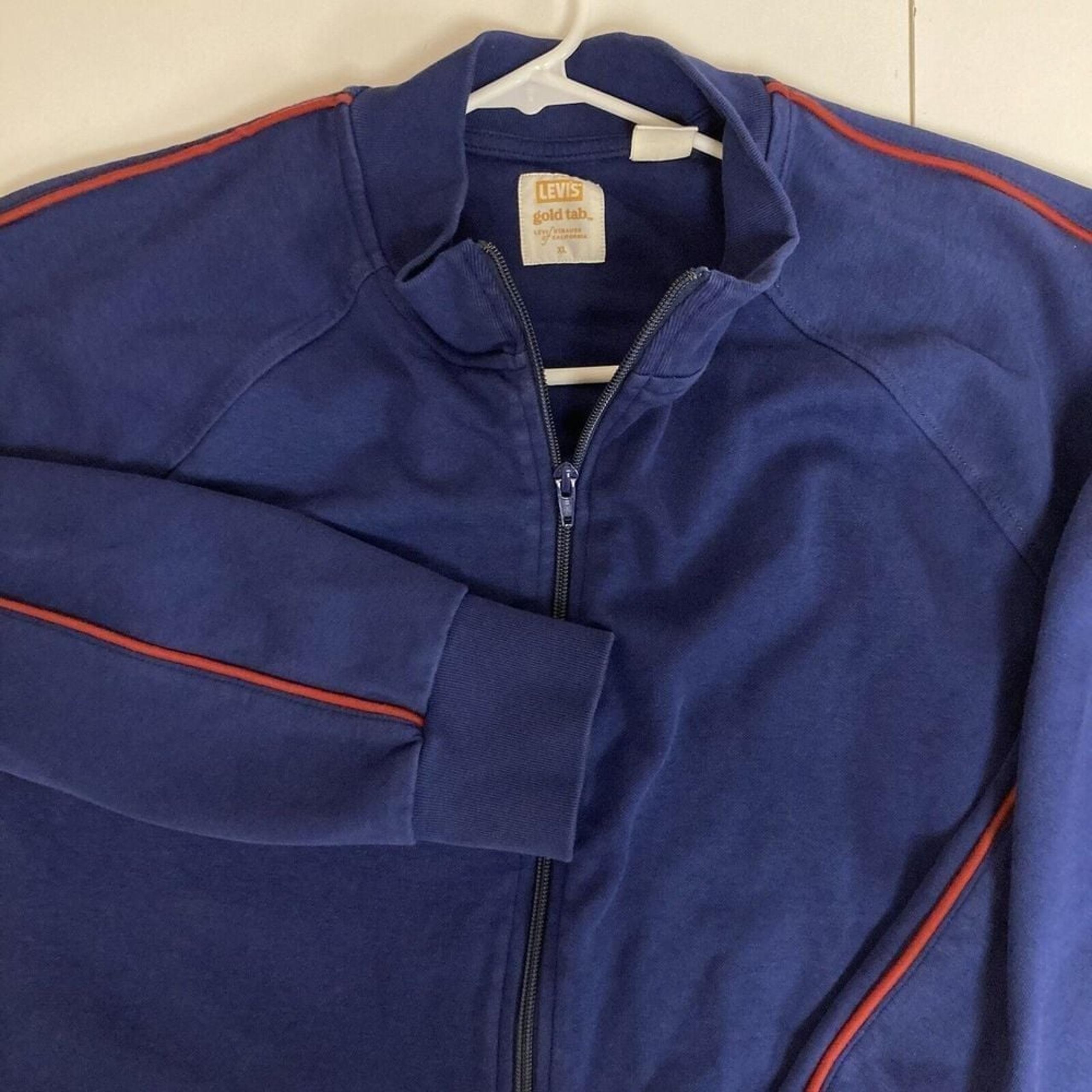 Levi's Gold Tab Track Jacket XL Full Zip Navy Spandex Stretch Outdoor