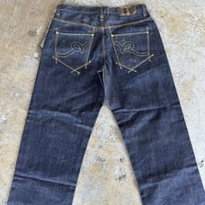 Vintage Y2K Rocawear Dark Wash Baggy Denim Jeans Size 34 Skater Jay-Z