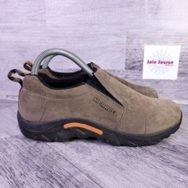 Merrell Suede Jungle Moc Kids Slip on Loafer Brown Youth sz 6