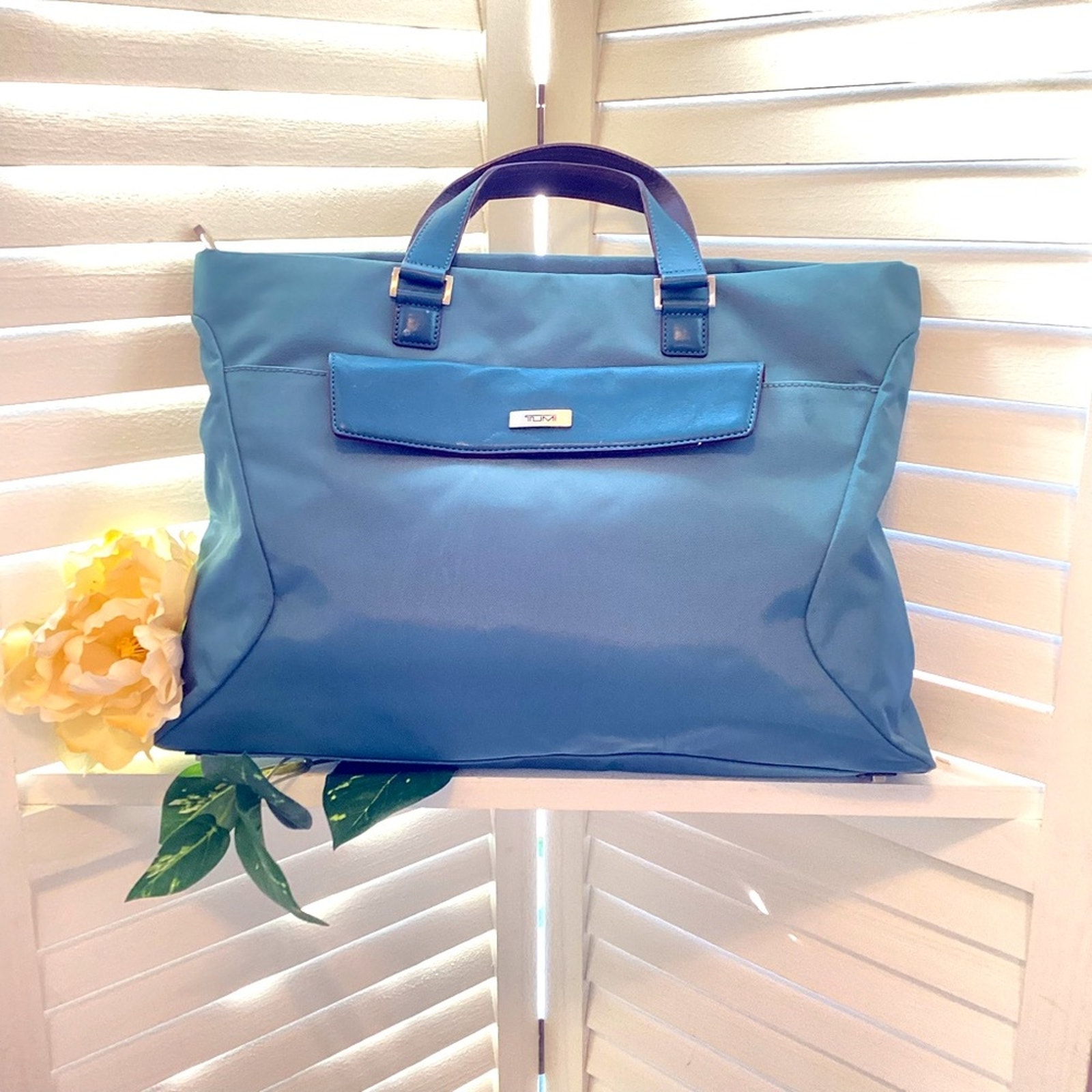 TUMI STEEL BLUE CARRY ON TOTE