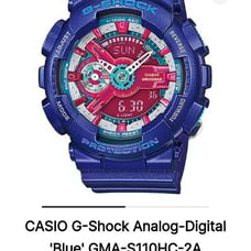 ⌚Rare Casio G-Shock analog-digital 'blue' GMA-S110HC-2A.