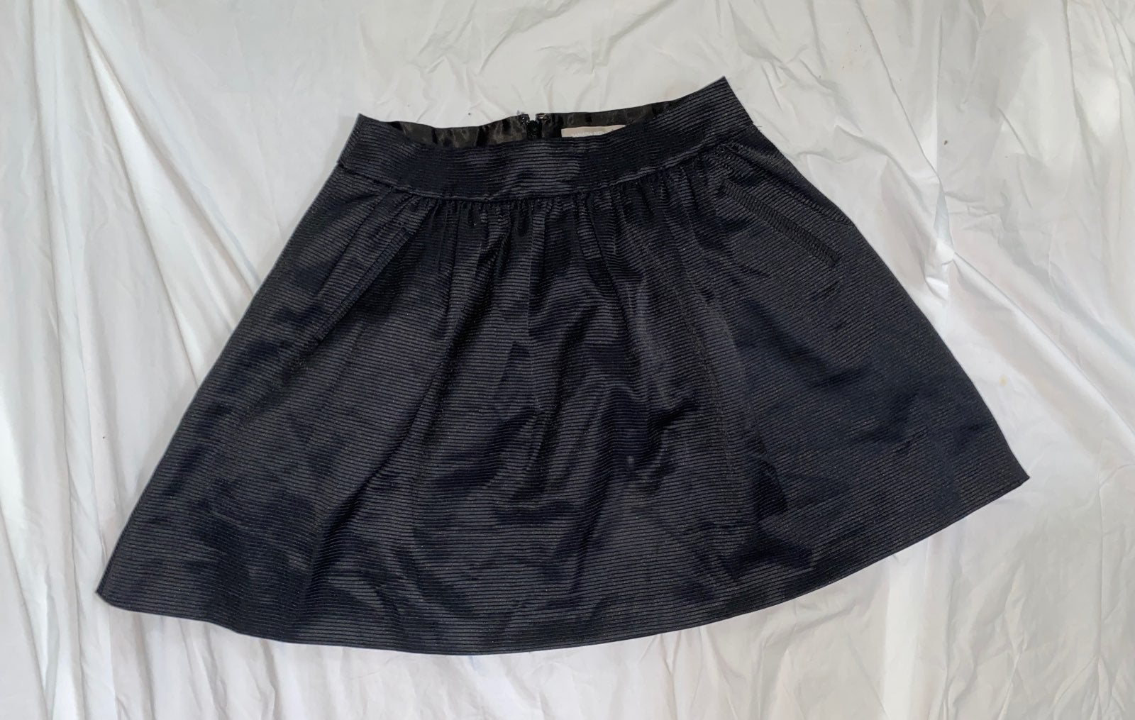 Pleated Sateen Skirt