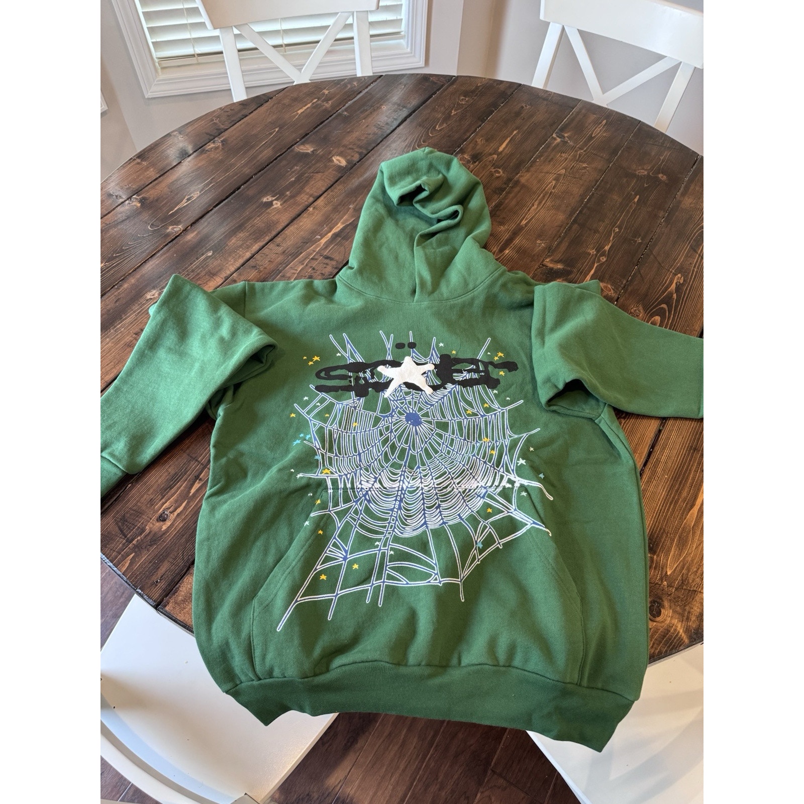 Sp5der Hoodie, Green, Size M, Pre-owned