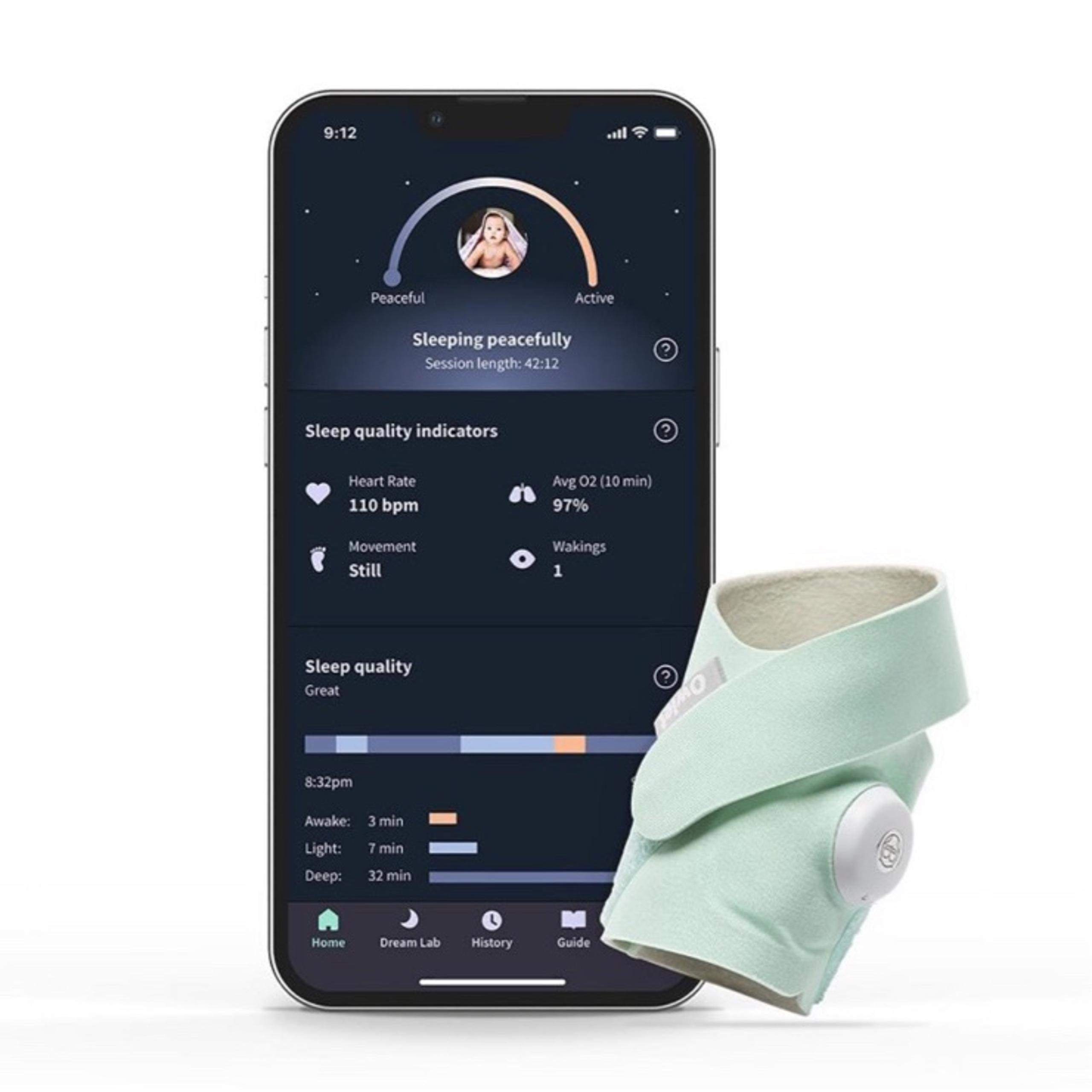 Owlet Dream Sock - Smart Baby Monitor with Heart Rate and Average Oxygen 02 as S