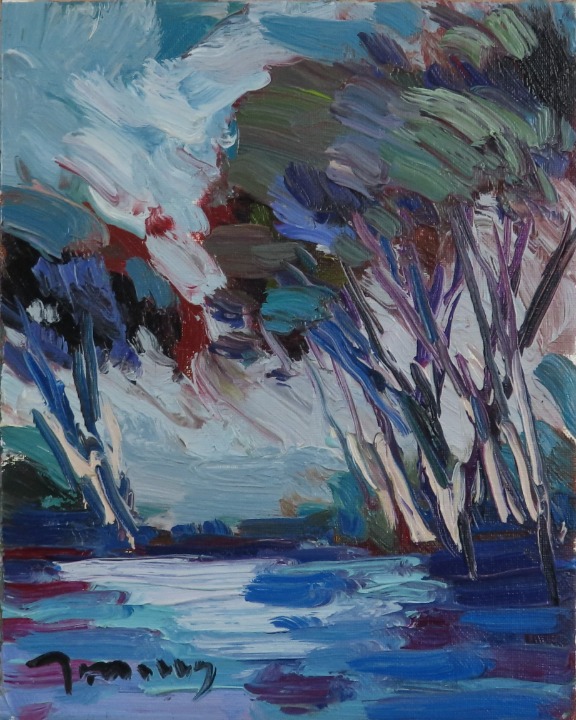 Jose Trujillo Winter Pond Oil Painting