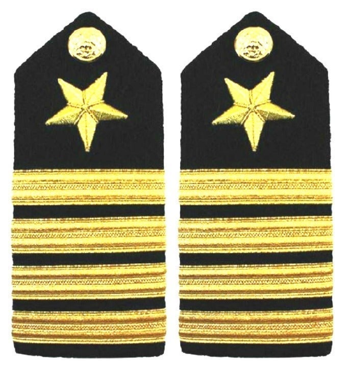 NEW US NAVY AUTHENIC MALE LINE OFFICER CAPTAIN RANK HARD SHOULDER BOARDS PAIR CP