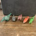 Vintage Pottery Barn Colorful Primitive Animals Wooden Candle Holders Set Of 5