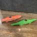 Vintage Pottery Barn Colorful Primitive Animals Wooden Candle Holders Set Of 5
