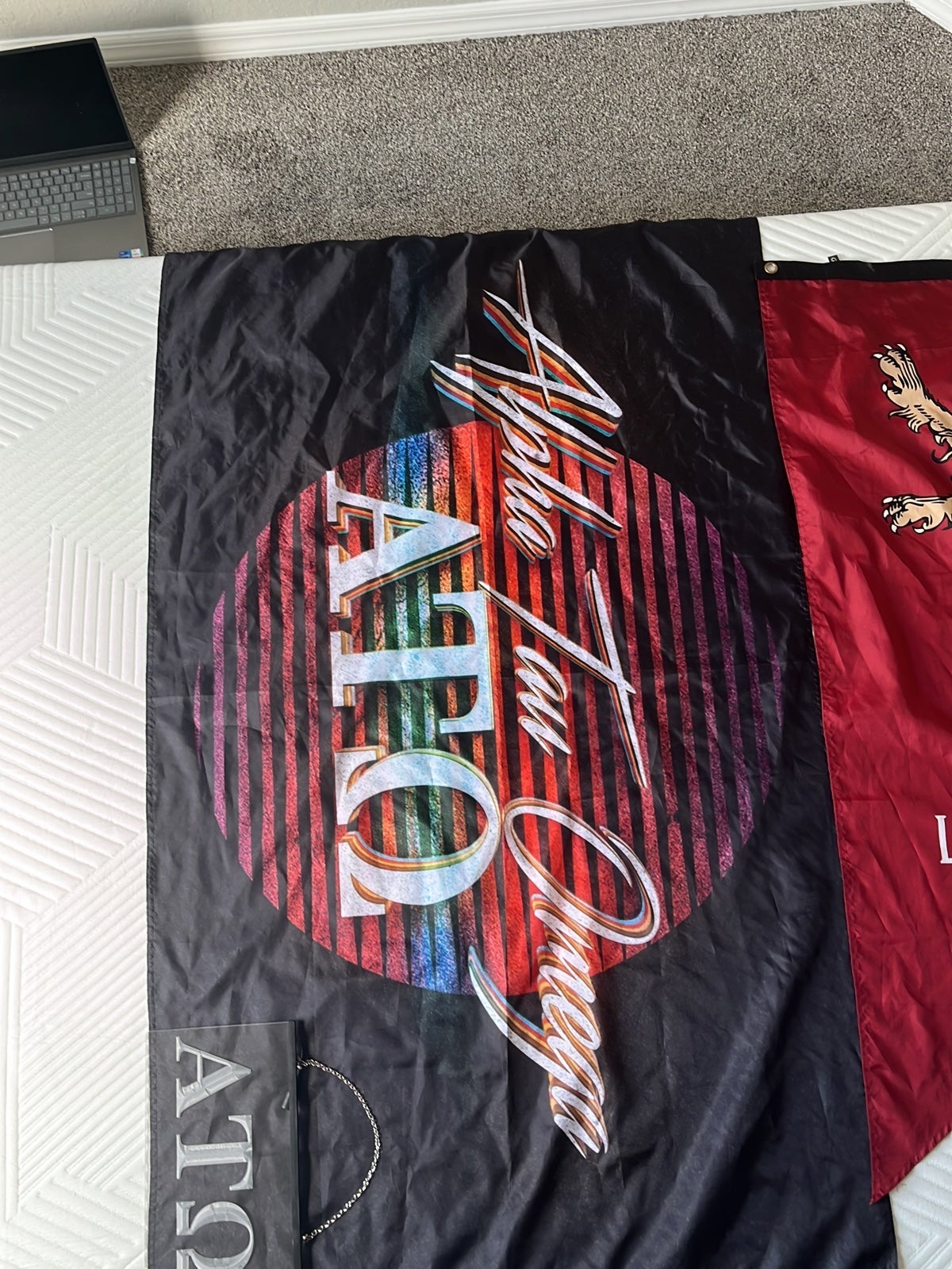 ATO - ATΩ flag with hanging sign , comes w Lannister banner GOT