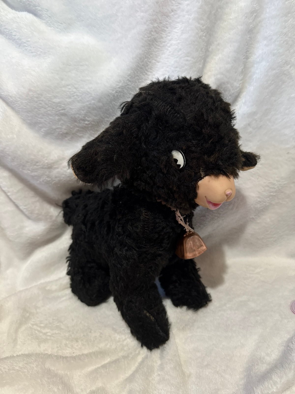 Rare vintage gund black lamb rubber nose plush toy