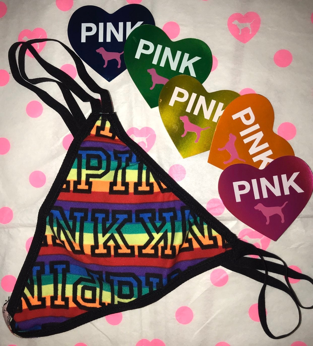NWT VS PINK DOUBLE STRAP V-STRING