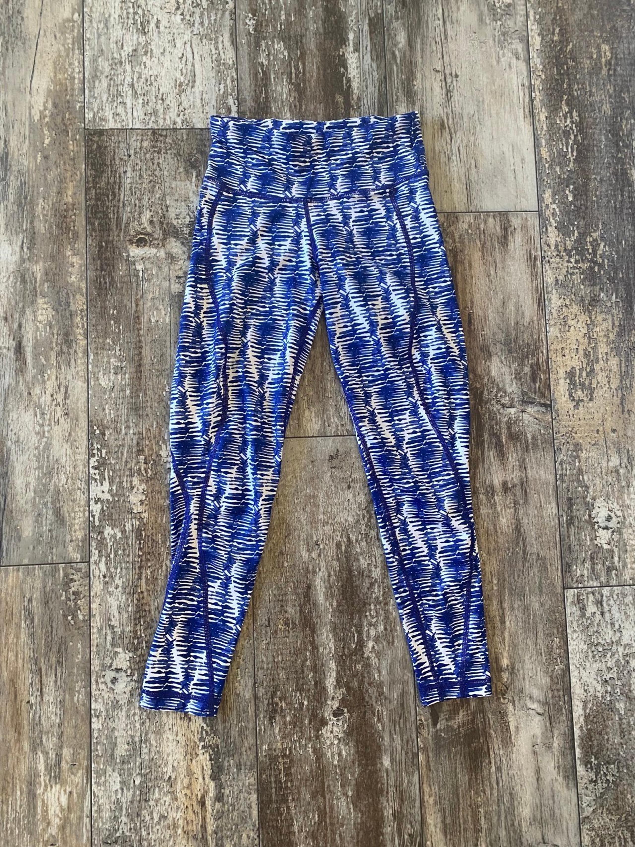 Vineyard vines blue and white tie-dye performance high waisted leggings - XXS
