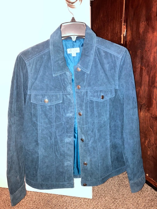 Blue Suede Leather Jacket