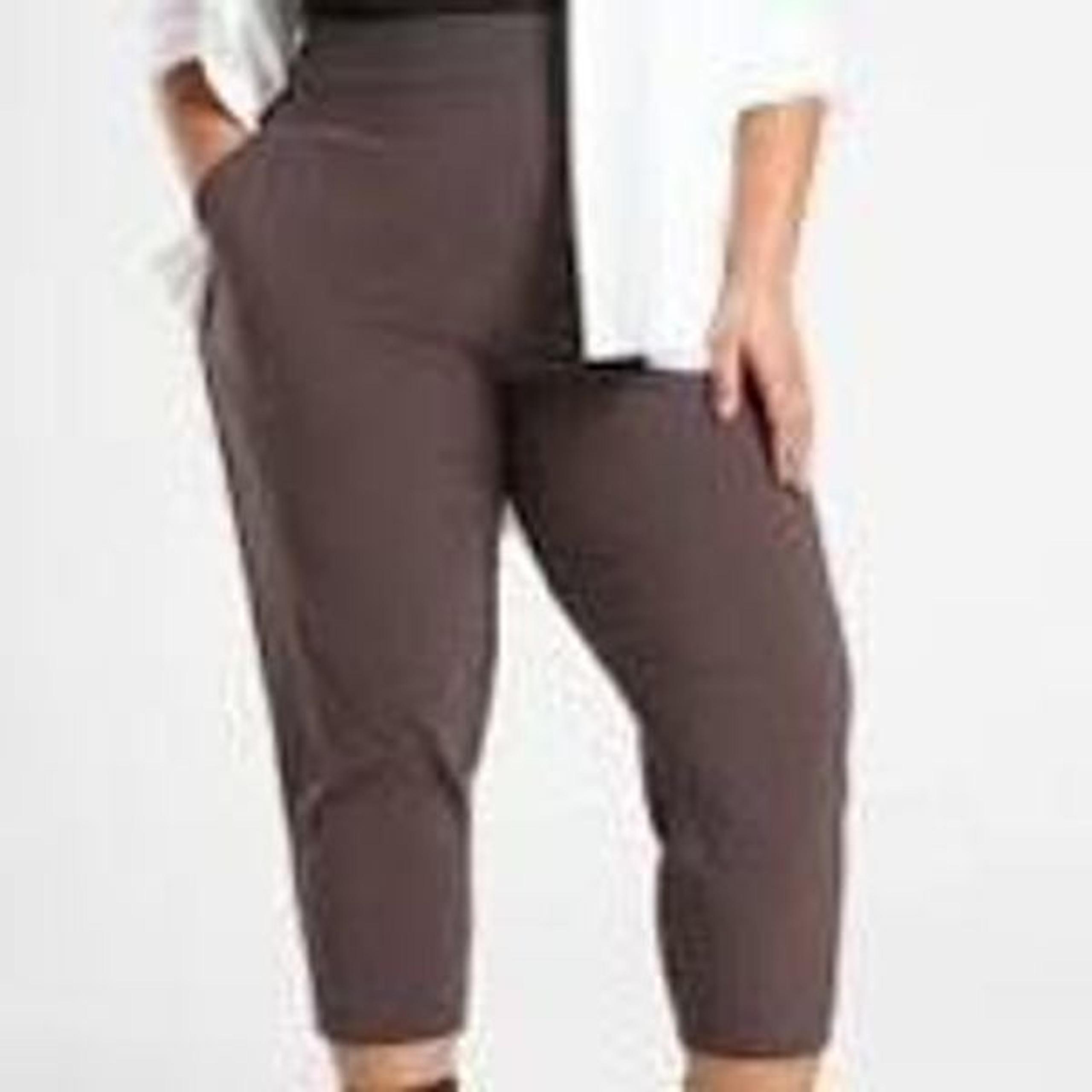 Athleta Nolita Slim Tapered Pants Womens 22 Brown Ankle Cropped Pull On Stretch
